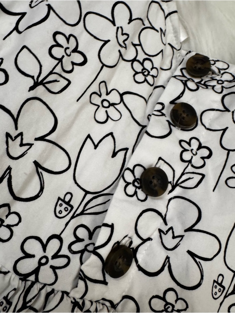 Hanna Andersson White Dress with Black Floral Outline - Picture 10 of 12